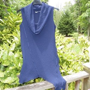 Soft Surroundings navy asymmetric hem tunic XS